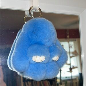 Blue Fluffy Bunny Keychain